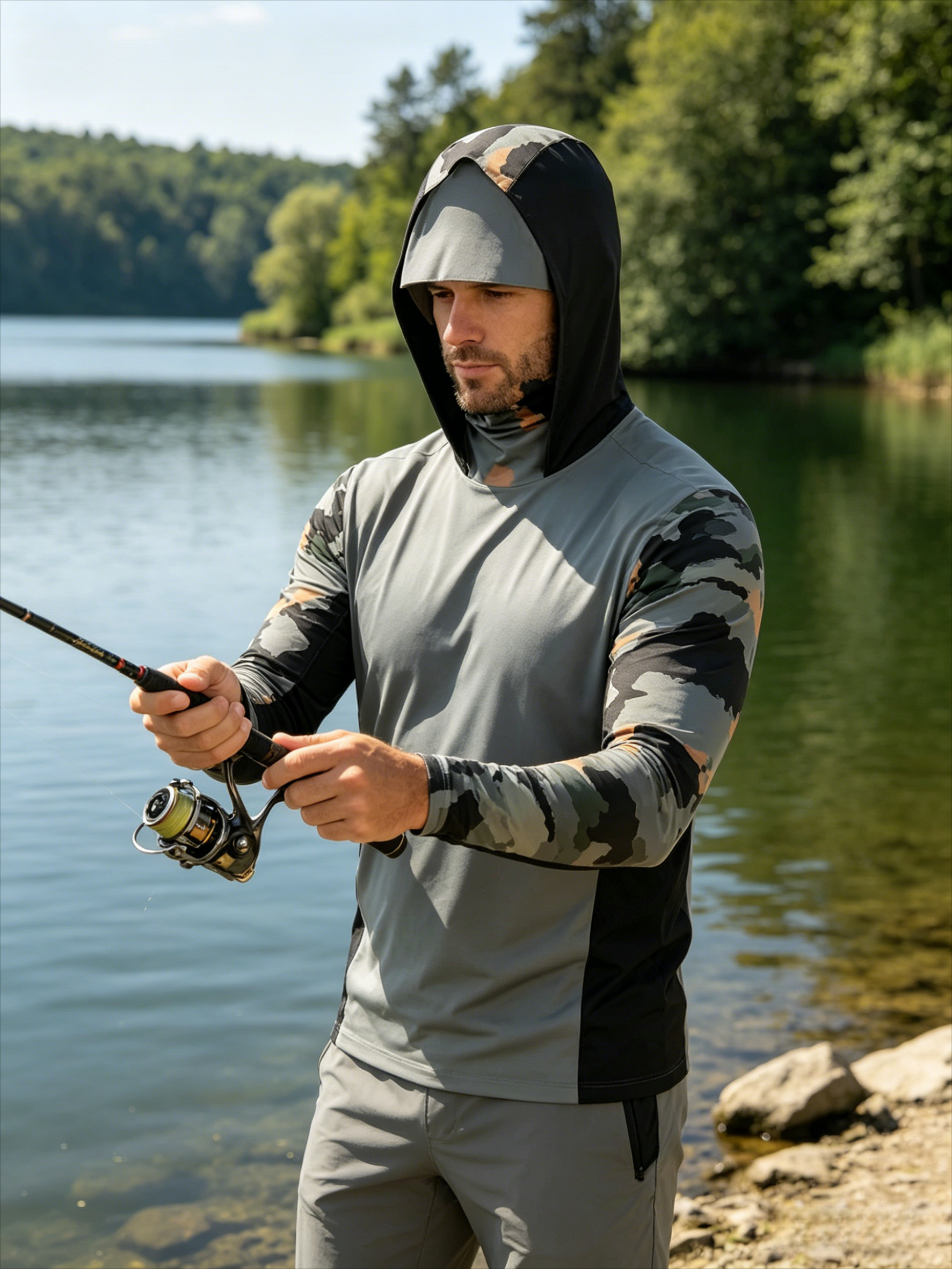 Fishing Mask Sun Protection - 2026Fishing Shirts Long Sleeve Hoodie UPF
