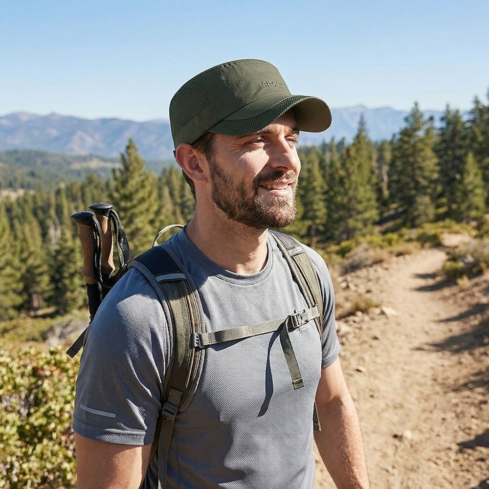 Fishing Hat - New Adjustable Flat Top Cap Sun