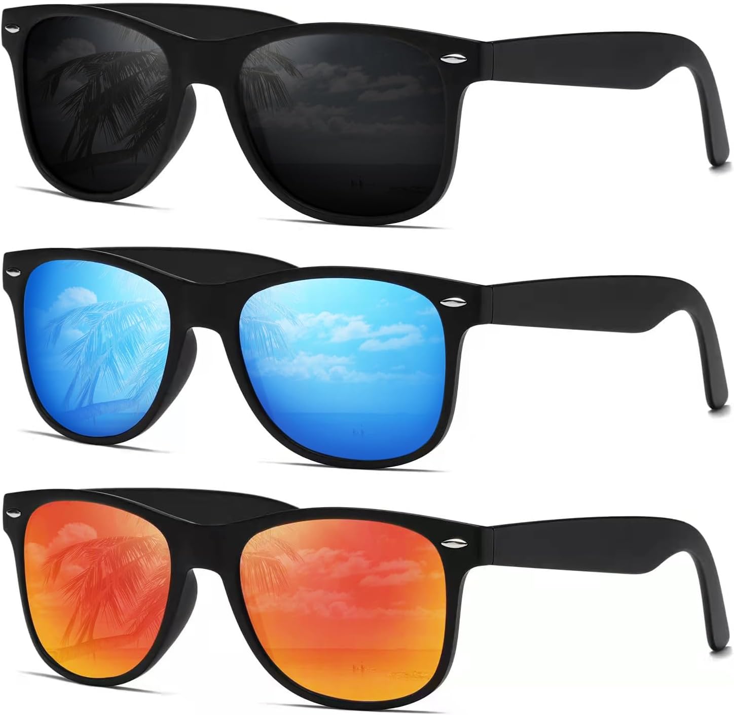 Fishing Sunglasses Polarized - Unisex Polarized Sunglasses, Retro Mirror Lens,