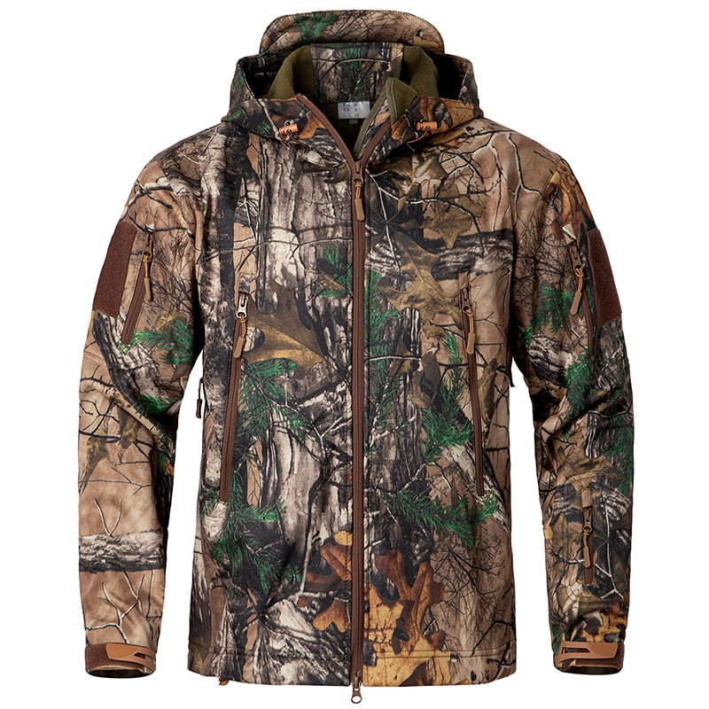 Fishing Jacket Waterproof - Men's Silent Soft Shell Camouflage Tactical