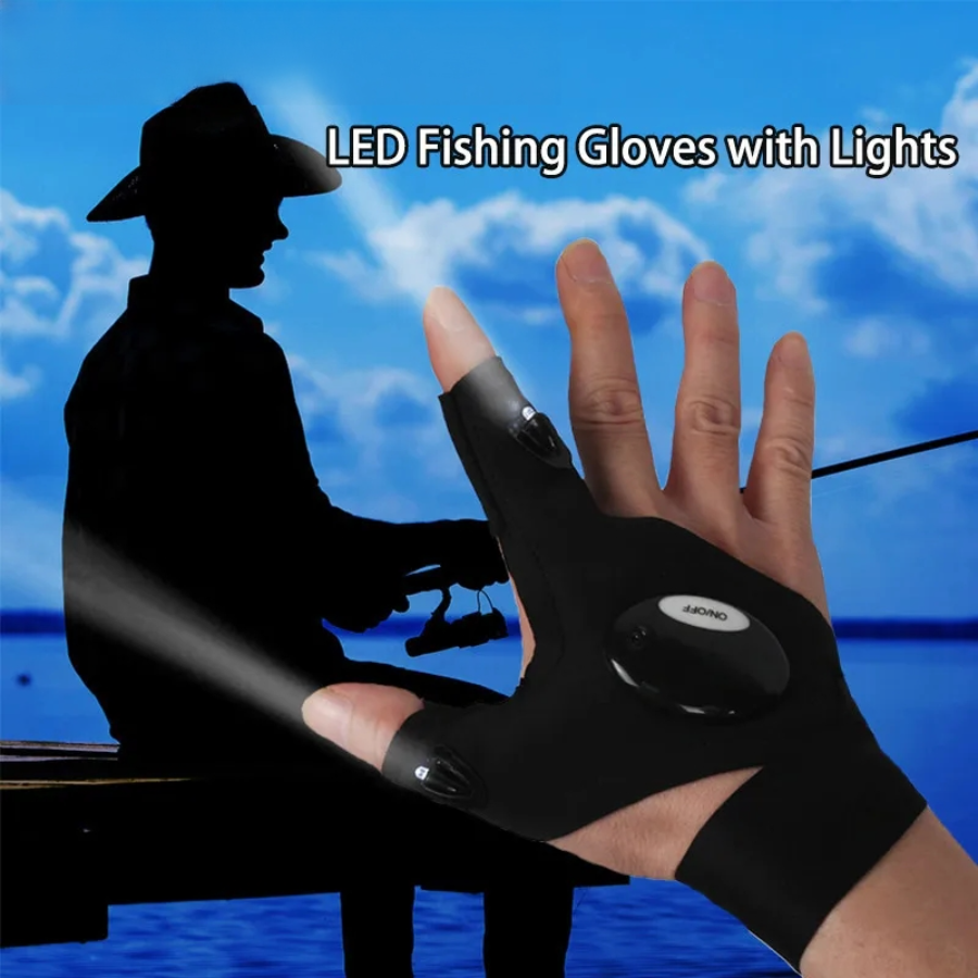 LED Half Finger Glove for Men  - огляд і ціна Fishing Gloves