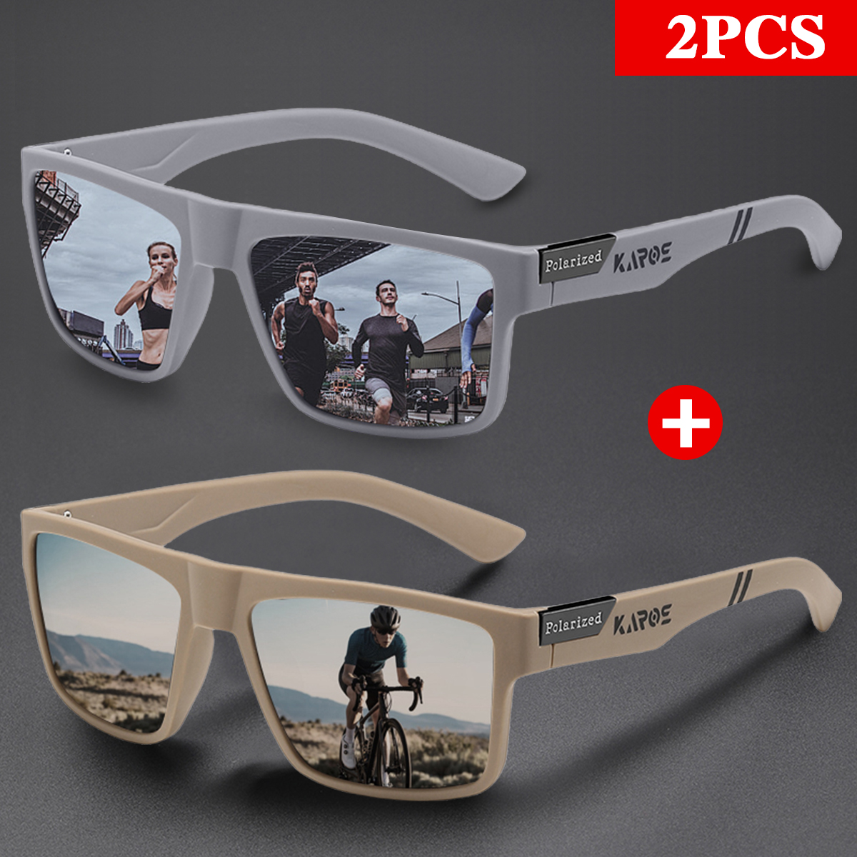 KAROS 2PCS Retro Square Polari - огляд і ціна Fishing Sunglasses Polarized