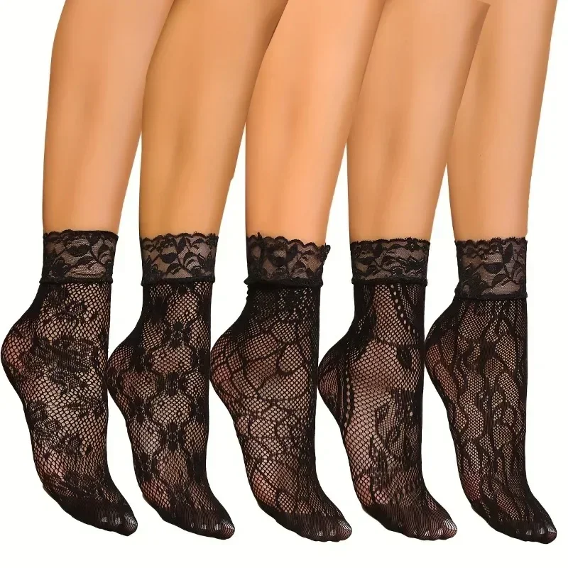 5 Pairs Floral Lace Socks Thin - огляд і ціна Fishing Socks