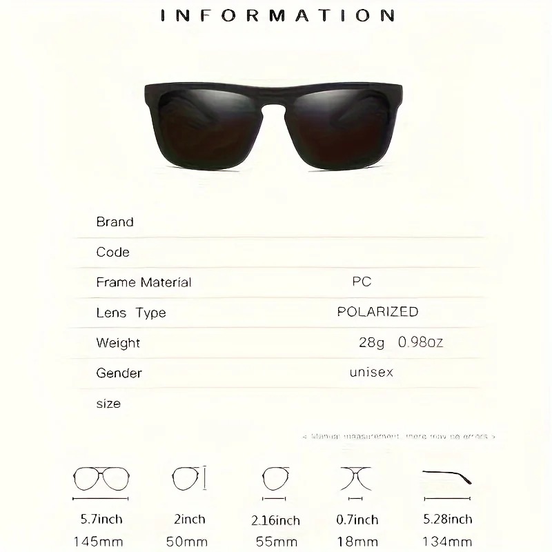 1/2pcs Square Sport Sunglasses - огляд і ціна Fishing Sunglasses Polarized