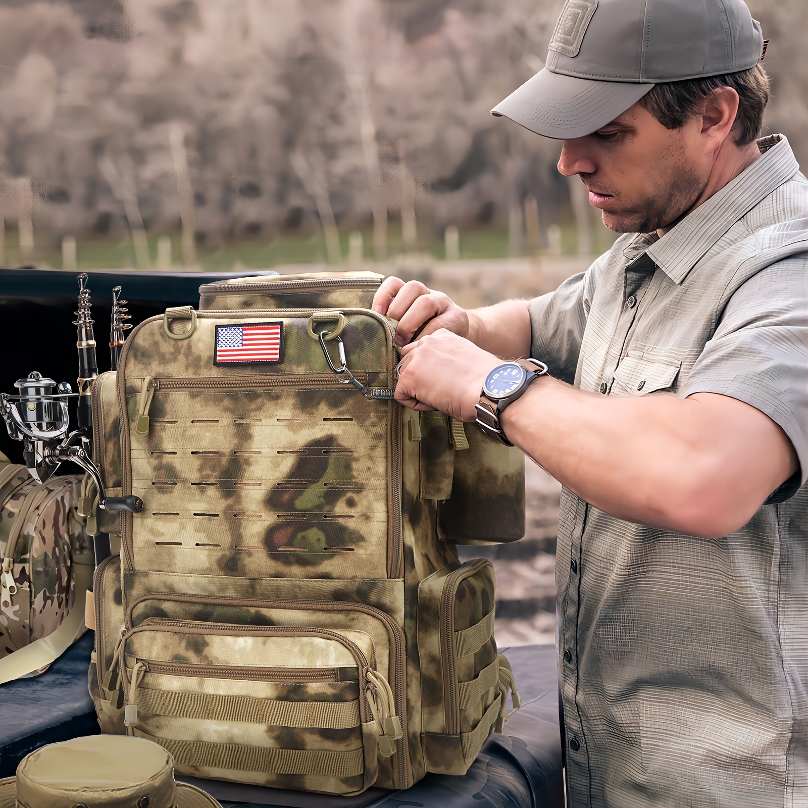 A Spacious 11.89gal Fishing Ba - огляд і ціна Fishing Backpack