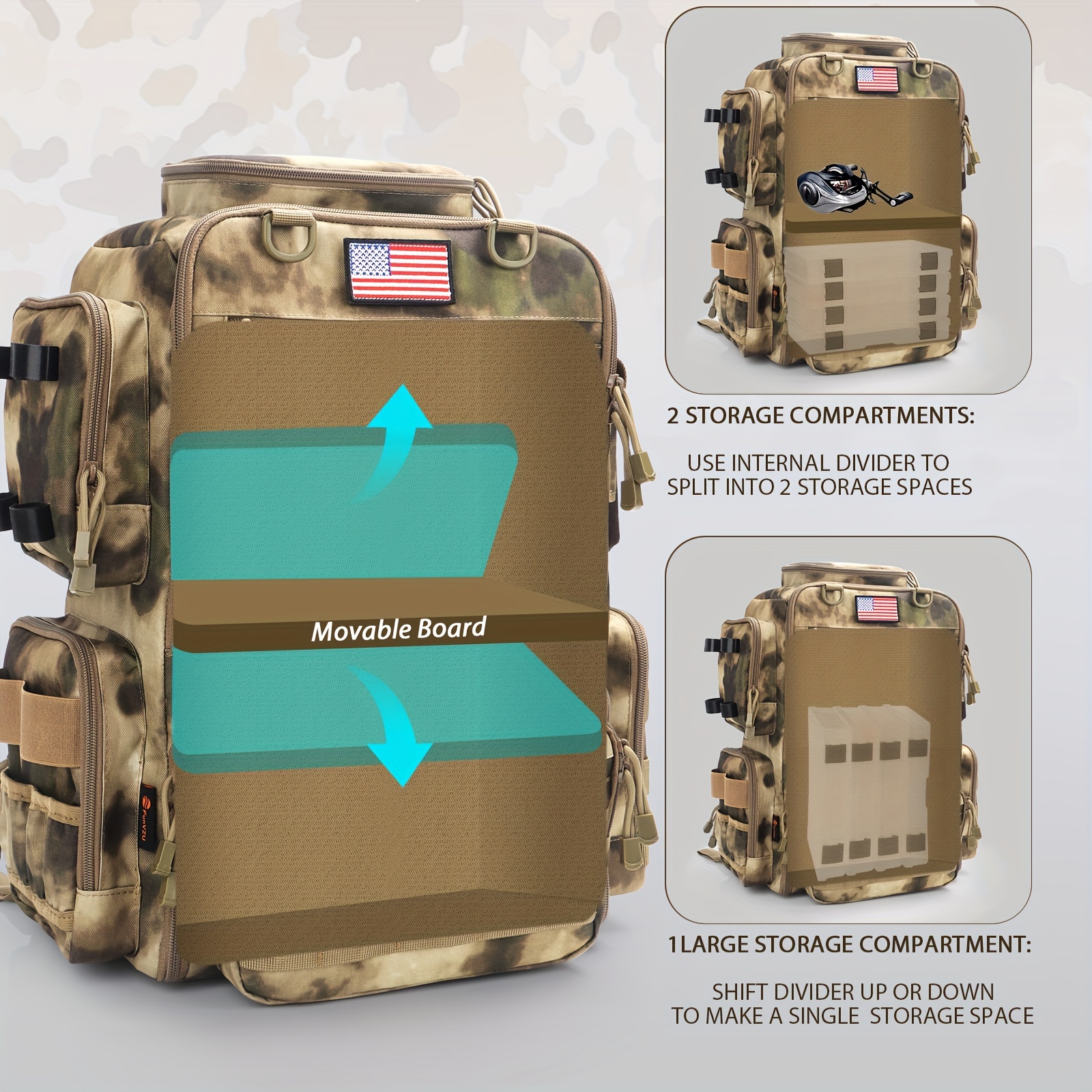 A Spacious 11.89gal Fishing Ba - огляд і ціна Fishing Backpack