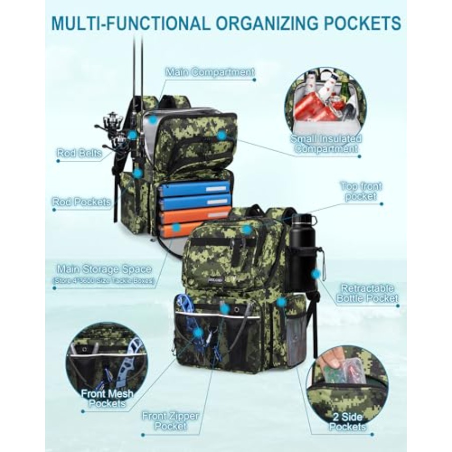 Fishing Backpack with Rod Hold - огляд і ціна Fishing Backpack