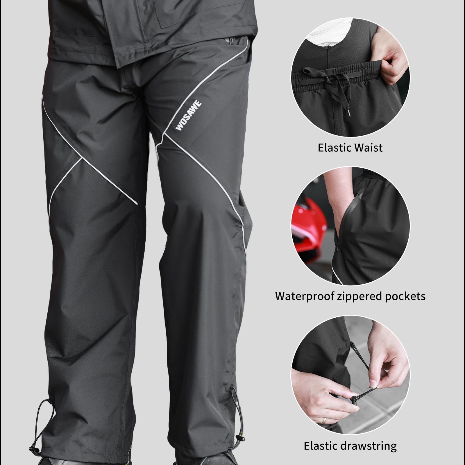 WOSAWE Cycling Rain Pants Wate - огляд і ціна Fishing Rain Suit